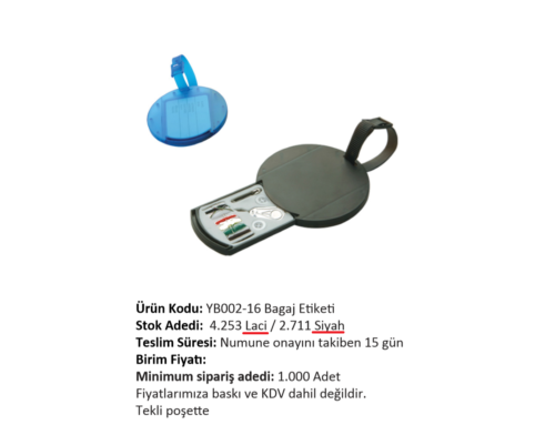 Dikis Setli Valiz Etiketi / Promosyon Valiz Etiketi / 8,5cm çap