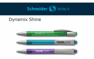 SCHEIDER Dynamix Shine/SCHNEIDER Kalem Promosyon /IRMAK TANITIM Schneider Kalem promosyon tanıtımları için sade ve şık tasarımıyla dikkat çeker. Parlak yüzeyli transparan gövdeli  tükenmez kalem. Yüksek kaliteli gümüş lakeli klips ve uç. Schneider  774 M. refil ile donatılmıştır. *10 canlı transparan renk *Klips ve gövdede geniş baskı alanı